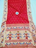 Mor Popat Brocket Pure Paithani Saree - 100 % Pure Silk & Handmade saree