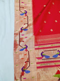 Mor Popat Brocket Pure Paithani Saree - 100 % Pure Silk & Handmade saree