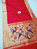 Triple Muniya Paithani - 100 % Natural Silk & Handmade saree