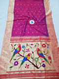 Triple Muniya Paithani - 100 % Natural Silk & Handmade saree