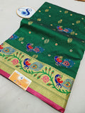 Embroidery Pallu Semi Paithani Saree- PC9 C