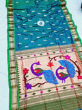 Fancy pallu Paithani Chop Border- 100 % Natural Silk & Handmade saree