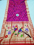 Single Muniya Fancy Pallu Paithani - 100 % Natural Silk & Handmade saree