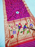 Single Muniya Fancy Pallu Paithani - 100 % Natural Silk & Handmade saree