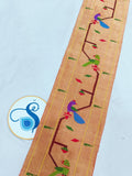 Mor Popat Border - Pure Silk & Zari weaving 1M - 100% Handwoven