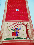 Single Muniya radha krishna Pallu Paithani - 100 % Pure Silk & Handwoensaree