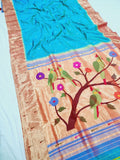 Triple Muniya Paithani - 100 % Pure Silk & Handmade saree