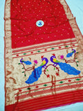 Single Muniya Pure Paithani - 100 % Pure Silk & Handwoensaree