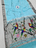 Single Muniya Pure Paithani - 100 % Pure Silk & Handwoensaree