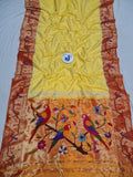 Mor Popat Brocket Pure Paithani Saree - 100 % Pure Silk & Handmade saree