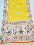 Shankari Brocket Big Border Paithani Saree- Yellow MB7 I Soft
