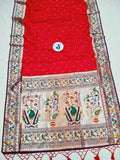 Shankari Brocket Big Border Paithani Saree- Red MB7 G Soft