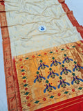 Pure Silk Single Muniya Paithani - 100 % Pure Silk & Powerloom SLV5 B
