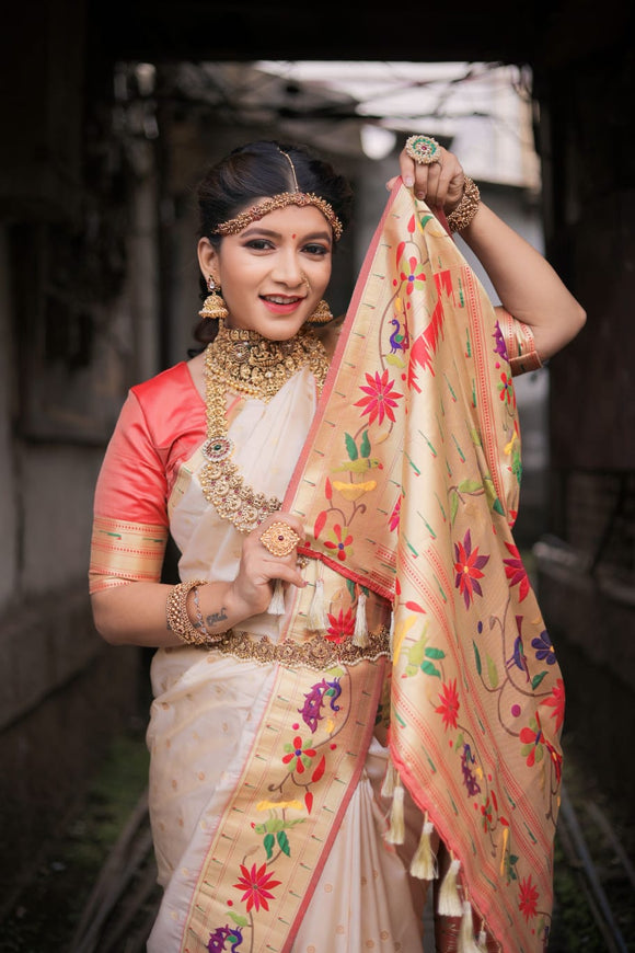 Buy Semi Silk Paithani Sarees Online at Best Price - Nishalika