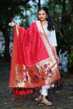 Paithani Dupatta Red - Golden Zari Weaving NB 11 C