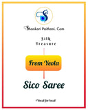 Pooja Sico Saree - Silver Border AK D