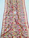 Paithani Blouse Piece- Red Golden Zari fabric- 1 Meter PZF1 L