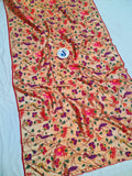 Paithani Blouse Piece- Red Golden Zari fabric- 1 Meter PZF1 M