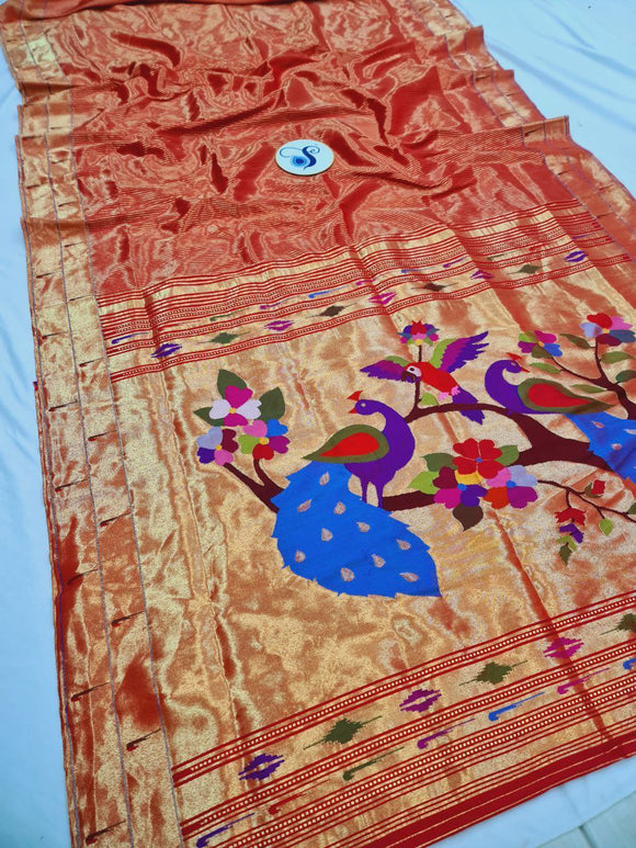 Double Muniya Paithani - 100 % Natural Silk & Handmade saree