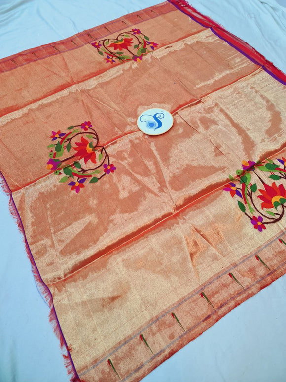Paithani Blouse Piece - 100 % Pure Silk & Zari & Handmade PPB1 V