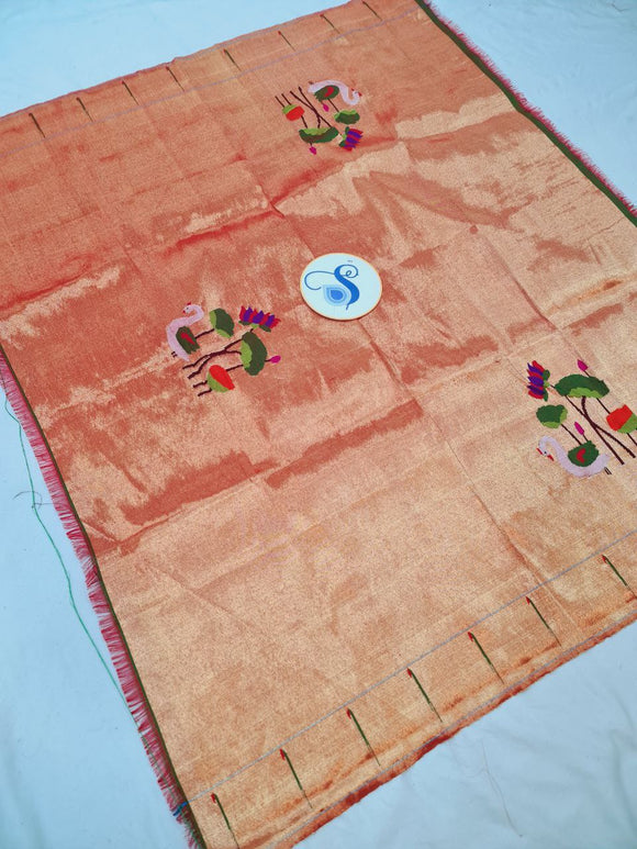 Paithani Blouse Piece - 100 % Natural Silk + zari & Handmade PPB1 O