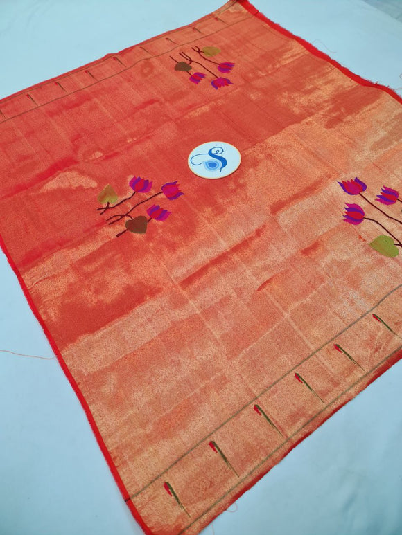 Paithani Blouse Piece - 100 % Natural Silk + zari & Handmade PPB1 G
