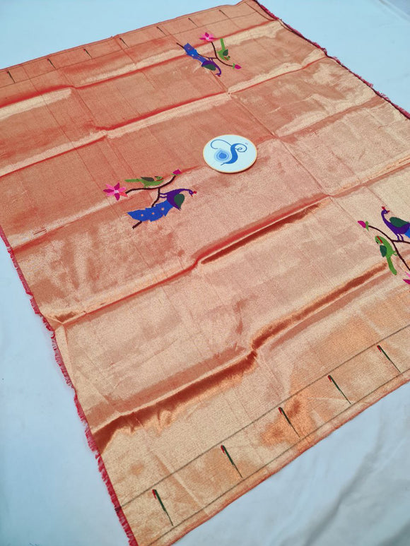 Paithani Blouse Piece - 100 % Natural Silk + zari & Handmade PPB1 B