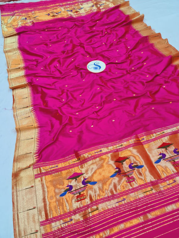 Pure Silk Single Muniya Paithani Dupatta 100% Handloom PPD2 A