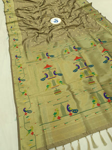 Mor Popat Semi Paithani Saree- NB14 H