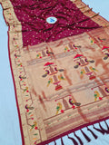 Mor Popat Semi Paithani Saree- NB14 M