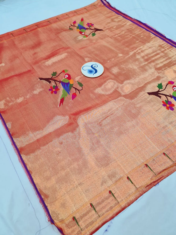 Paithani Blouse Piece - 100 % Natural Silk + zari & Handmade PPB1 A