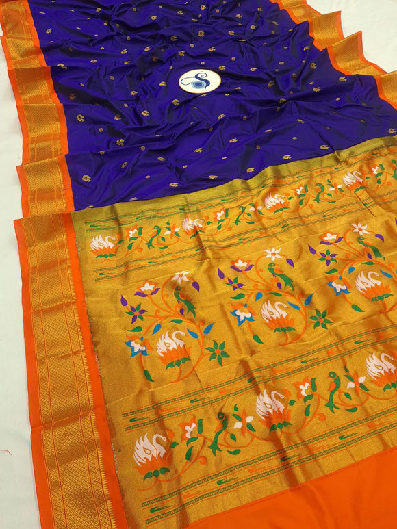 Pure Silk Kadiyal Paithani - Powerloom SLV5 Q