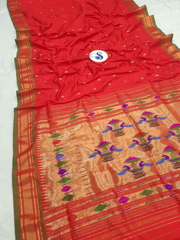 Double Pallu Paithani - 100 % Natural Silk & Handmade saree