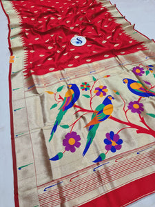 American Parrot Semi Paithani Saree JB1 A