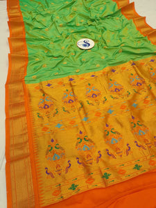 Pure Silk Kadiyal Paithani - Powerloom SLV5 Y