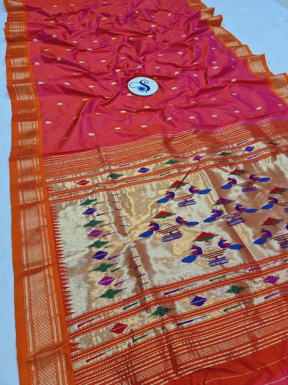 Double Pallu Paithani - 100 % Pure Silk Handloom Saree DPP1 A81