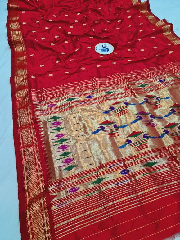 Double Pallu Paithani - 100 % Pure Silk Handloom Saree DPP1 A82