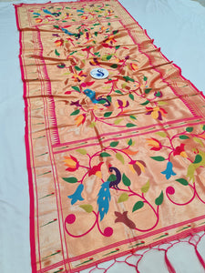 Sharanya Paithani Dupatta - Pink Golden NB53 H