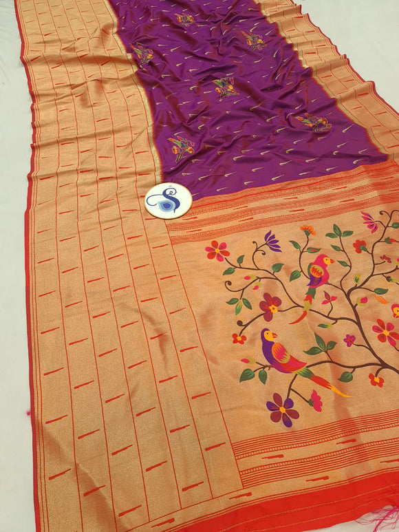 Muniya Big Border Paithani Saree-  NB56 B