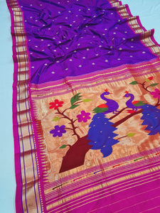 Fancy pallu Paithani - 100 % Natural Silk & Handmade saree