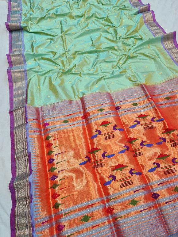 Double Pallu Paithani - 100 % Pure Silk Handloom Saree DPP1 A101