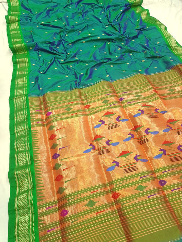 Double Pallu Paithani - 100 % Pure Silk Handloom Saree DPP1 A102