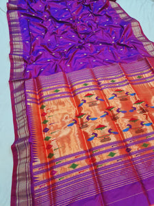 Double Pallu Paithani - 100 % Pure Silk Handloom Saree DPP1 A106