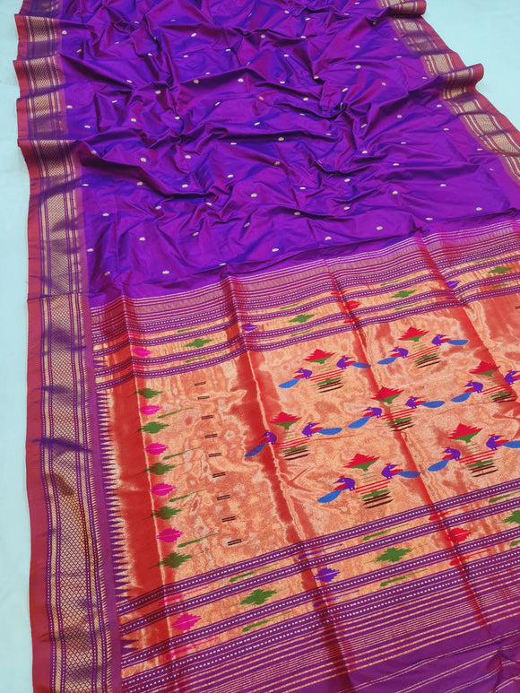 Double Pallu Paithani - 100 % Pure Silk Handloom Saree DPP1 A109