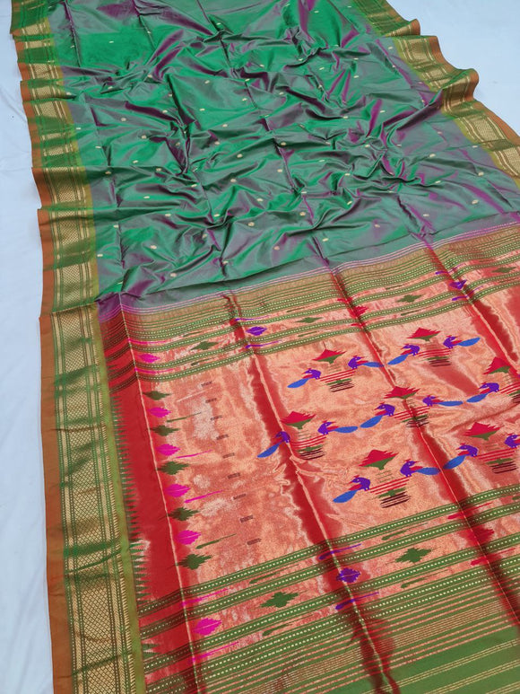 Double Pallu Paithani - 100 % Pure Silk Handloom Saree DPP1 A110