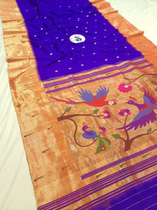 Triple Muniya Paithani - 100 % Pure Silk & Handwoven saree