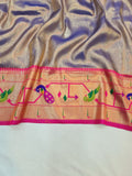 Mor Popat Tissue Paithani Saree- VV3 A