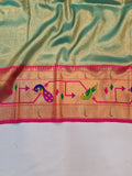 Mor Popat Tissue Paithani Saree- VV3 D