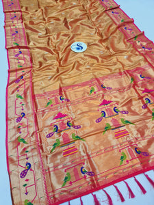 Mor Popat Tissue Paithani Saree- VV3 E