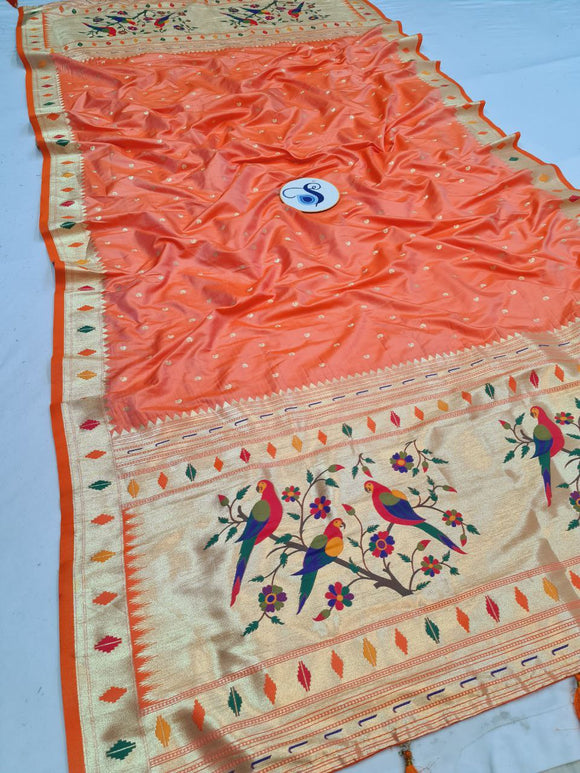 Shankari Paithani Dupatta - Golden Zari Weaving NB62 J